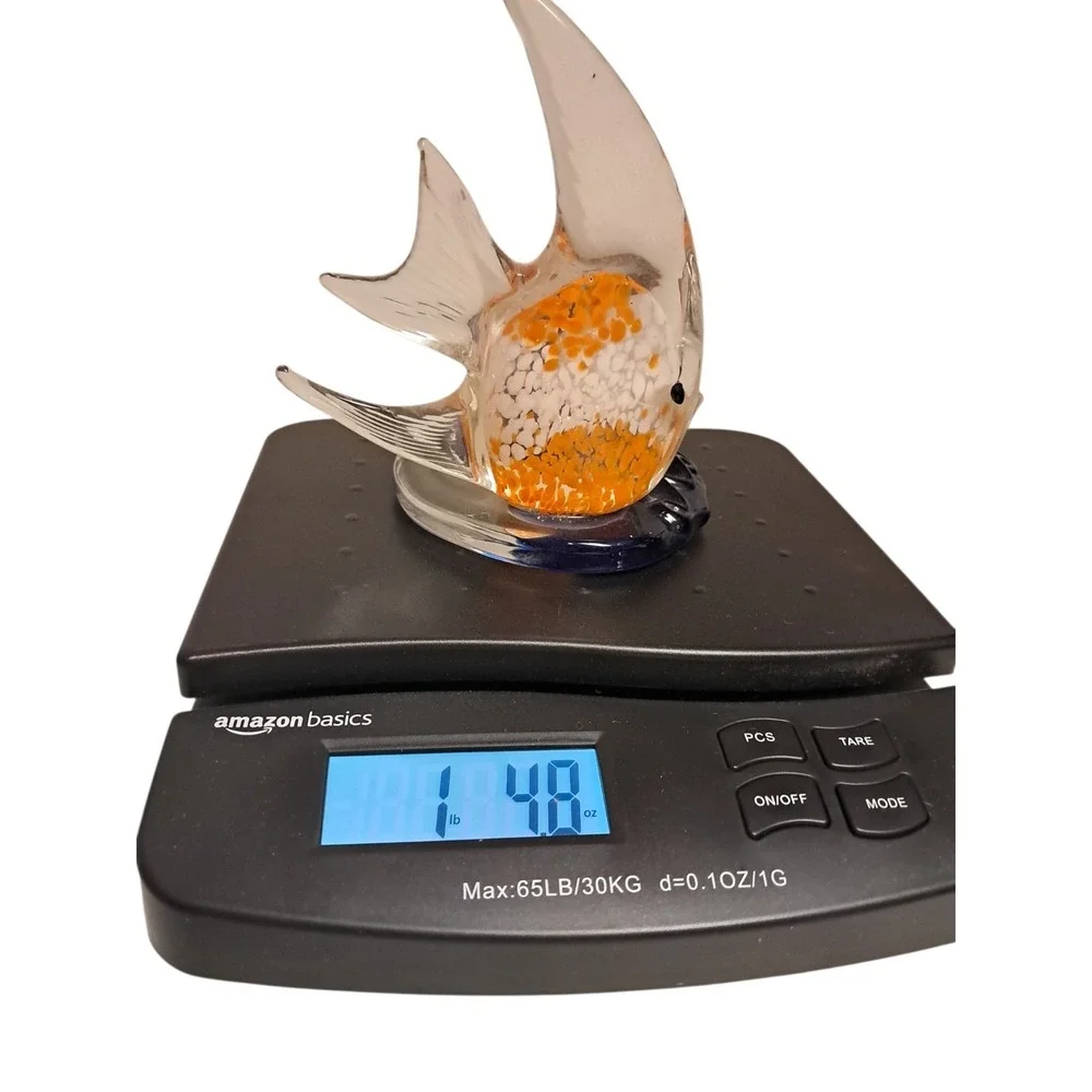 Partylite‎ Glass Fish Figurine with Colorful Base Decor Spot For A Candle